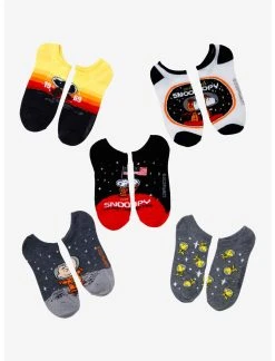 HUNIVERS Peanuts Space No-Show Socks 5 Pair
