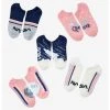 HUNIVERS NASA Pink Blue & Grey No-Show Socks 5 Pair