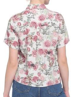 HUNIVERS Disney Beauty & The Beast Rose Woven Button-Up -Her Universe Sales 15940434 av2