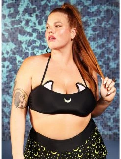 HUNIVERS Sailor Moon Luna Halter Swim Top Plus Size
