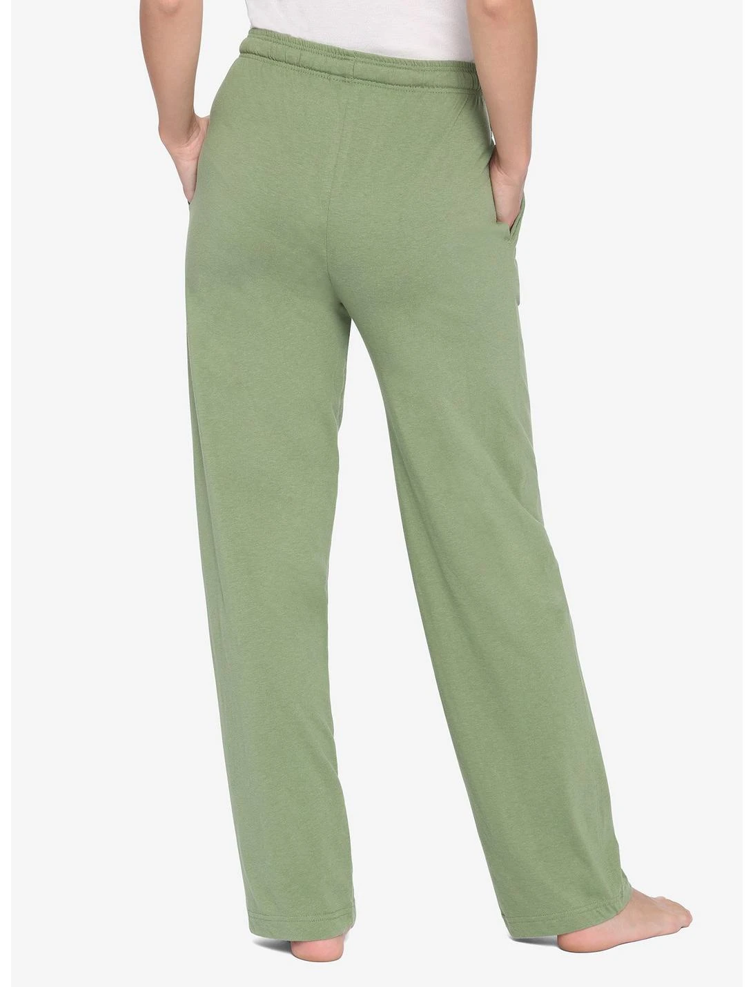 Bioworld Harry Potter Deathly Hallows Floral Army Green Pajama Pants 2 Bioworld Harry Potter Deathly Hallows Floral Army Green Pajama Pants - Image 2