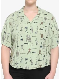 HUNIVERS Outlander Floral Woven Button-Up Plus Size