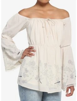 HUNIVERS Her Universe Outlander Dragonflies Off-The-Shoulder Top