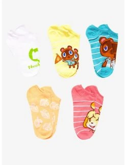 HUNIVERS Animal Crossing: New Horizons NPC Nook Inc. No-Show Socks 5 Pair