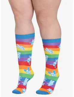 HUNIVERS Disney Mickey Mouse & Friends Rainbow Stripe Knee-High Socks
