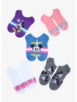 HUNIVERS Disney Mickey Mouse Pastel Wardrobe No-Show Socks 5 Pair