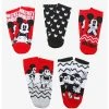 HUNIVERS Disney Mickey Mouse Chevron No-Show Socks 5 Pair