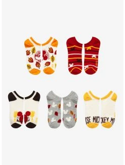 HUNIVERS Disney Mickey Mouse Harvest No-Show Socks 5 Pair