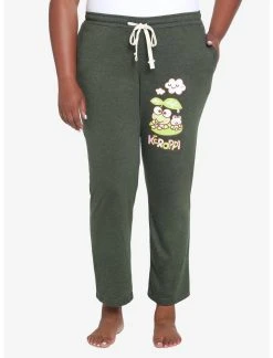 Bioworld Keroppi Clouds Green Pajama Pants Plus Size