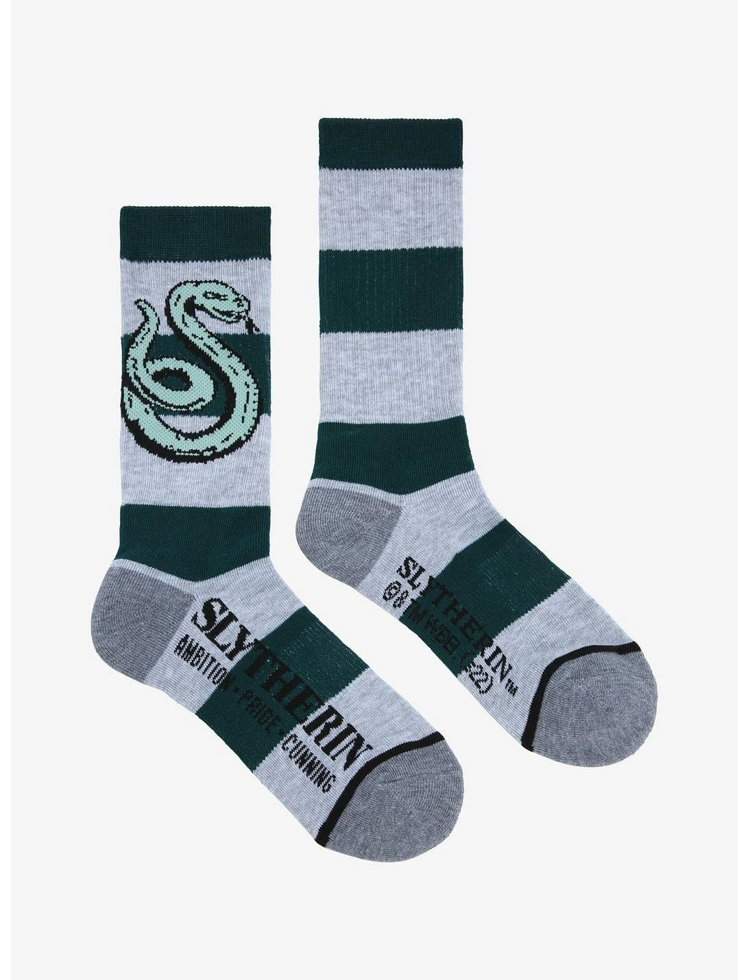 Bioworld Harry Potter Slytherin Bold Stripe Crew Socks 2 Bioworld Harry Potter Slytherin Bold Stripe Crew Socks - Image 2
