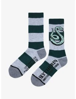 Bioworld Harry Potter Slytherin Bold Stripe Crew Socks 5 Bioworld Harry Potter Slytherin Bold Stripe Crew Socks -Her Universe Sales 18884196 av2