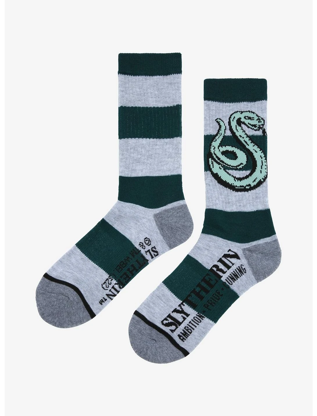 Bioworld Harry Potter Slytherin Bold Stripe Crew Socks 3 Bioworld Harry Potter Slytherin Bold Stripe Crew Socks - Image 3