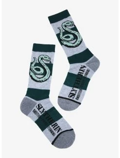 Bioworld Harry Potter Slytherin Bold Stripe Crew Socks