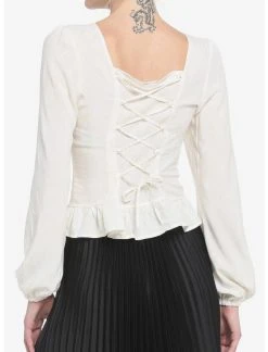 HUNIVERS House Of The Dragon Peplum Woven Long-Sleeve Top -Her Universe Sales 18885704 av2