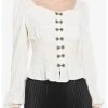 HUNIVERS House Of The Dragon Peplum Woven Long-Sleeve Top