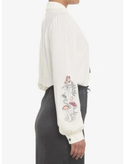 HUNIVERS Mushroom Foliage Cottagecore Woven Long-Sleeve Top -Her Universe Sales 19001008 av3