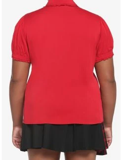 HUNIVERS Red Peter Pan Collar Woven Button-Up Plus Size 5 HUNIVERS Red Peter Pan Collar Woven Button-Up Plus Size -Her Universe Sales 19001031 av2