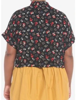 Mushroom Allover Print Woven Button-Up Plus Size -Her Universe Sales 19508313 av2