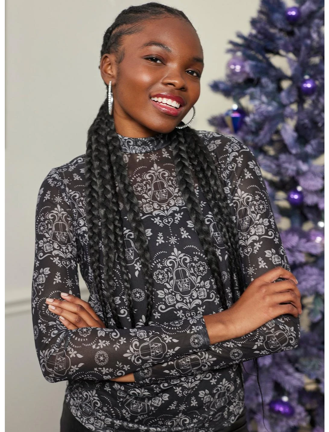 HUNIVERS Her Universe Star Wars Darth Vader Damask Twofer Long-Sleeve Top 1 HUNIVERS Her Universe Star Wars Darth Vader Damask Twofer Long-Sleeve Top