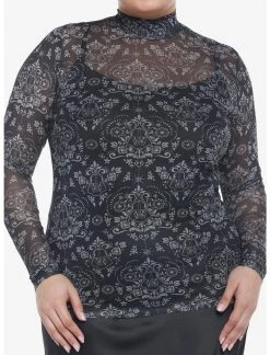 HUNIVERS Her Universe Star Wars Darth Vader Damask Twofer Long-Sleeve Top Plus Size