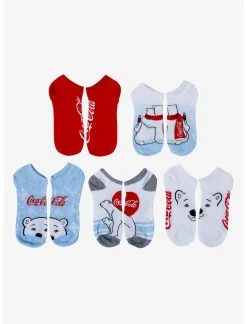 Null Coca-Cola Polar Bear No-Show Socks 5 Pair