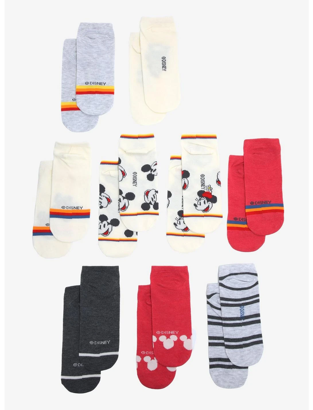 Null Disney Vintage Character No-Show Socks 10 Pair 2 Null Disney Vintage Character No-Show Socks 10 Pair - Image 2