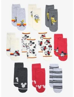 Null Disney Vintage Character No-Show Socks 10 Pair