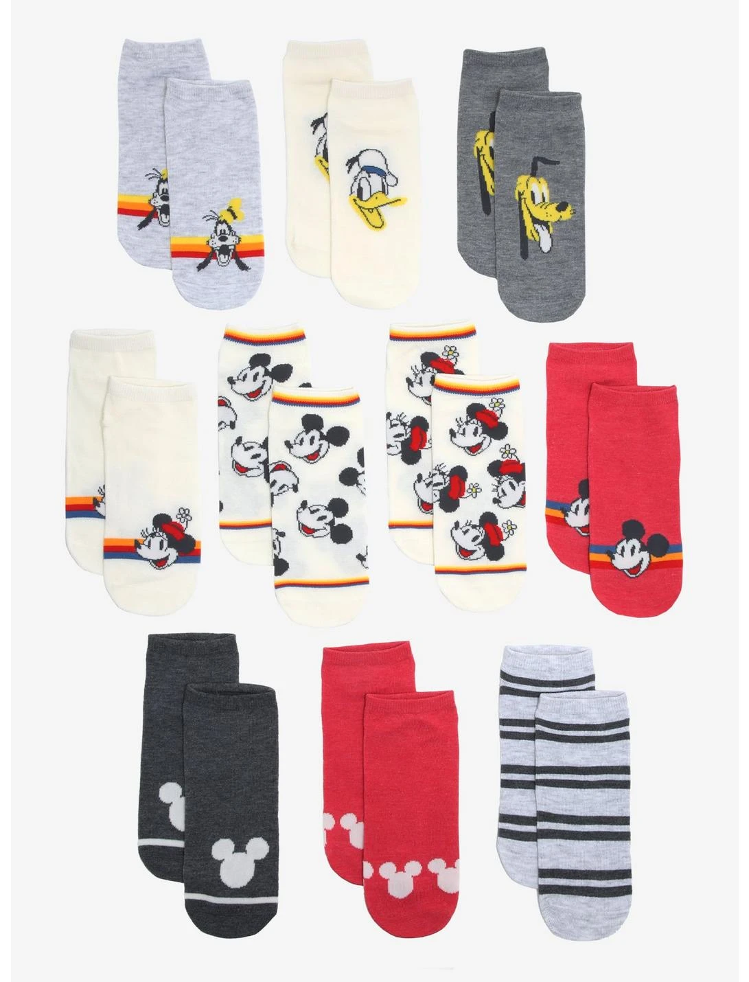 Null Disney Vintage Character No-Show Socks 10 Pair 1 Null Disney Vintage Character No-Show Socks 10 Pair
