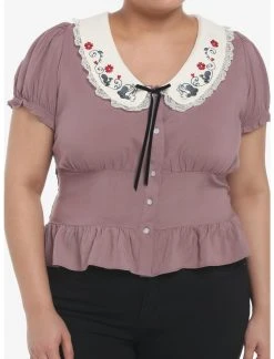 HUNIVERS Her Universe Disney Snow White And The Seven Dwarfs Peasant Woven Top Plus Size