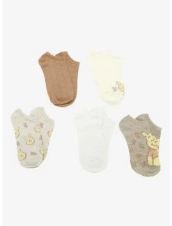 Null Disney Winnie The Pooh Neutral Bee No-Show Socks 5 Pair