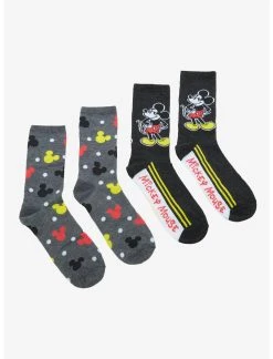 Null Disney Mickey Mouse Icons Crew Socks 2 Pair