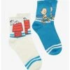 Null Peanuts Charlie Brown & Snoopy Crew Socks 2 Pair