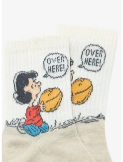 Null Peanuts Snoopy Lucy Football Crew Socks 2 Pair -Her Universe Sales 19941578 av2