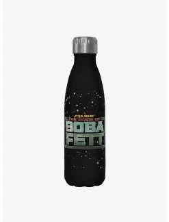 Null Star Wars The Book Of Boba Fett Boba Fett Main Logo Black Stainless Steel Water Bottle
