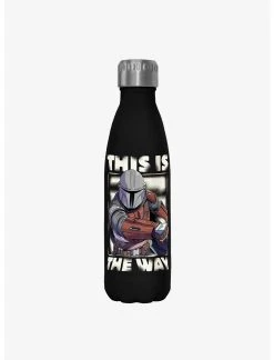Null Star Wars The Mandalorian The Way Black Stainless Steel Water Bottle