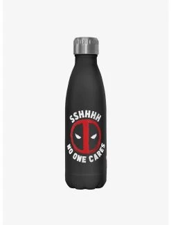 Null Marvel Deadpool No One Cares Stainless Steel Water Bottle