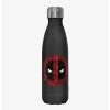 Null Marvel Deadpool Overlay Logo Stainless Steel Water Bottle