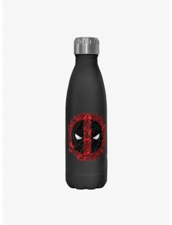 Null Marvel Deadpool Overlay Logo Stainless Steel Water Bottle