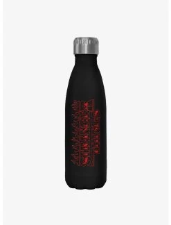 Null Stranger Things Flame Logo Stainless Steel Water Bottle