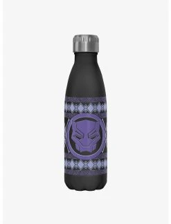 Null Marvel Black Panther King T'Challa Emblem Water Bottle